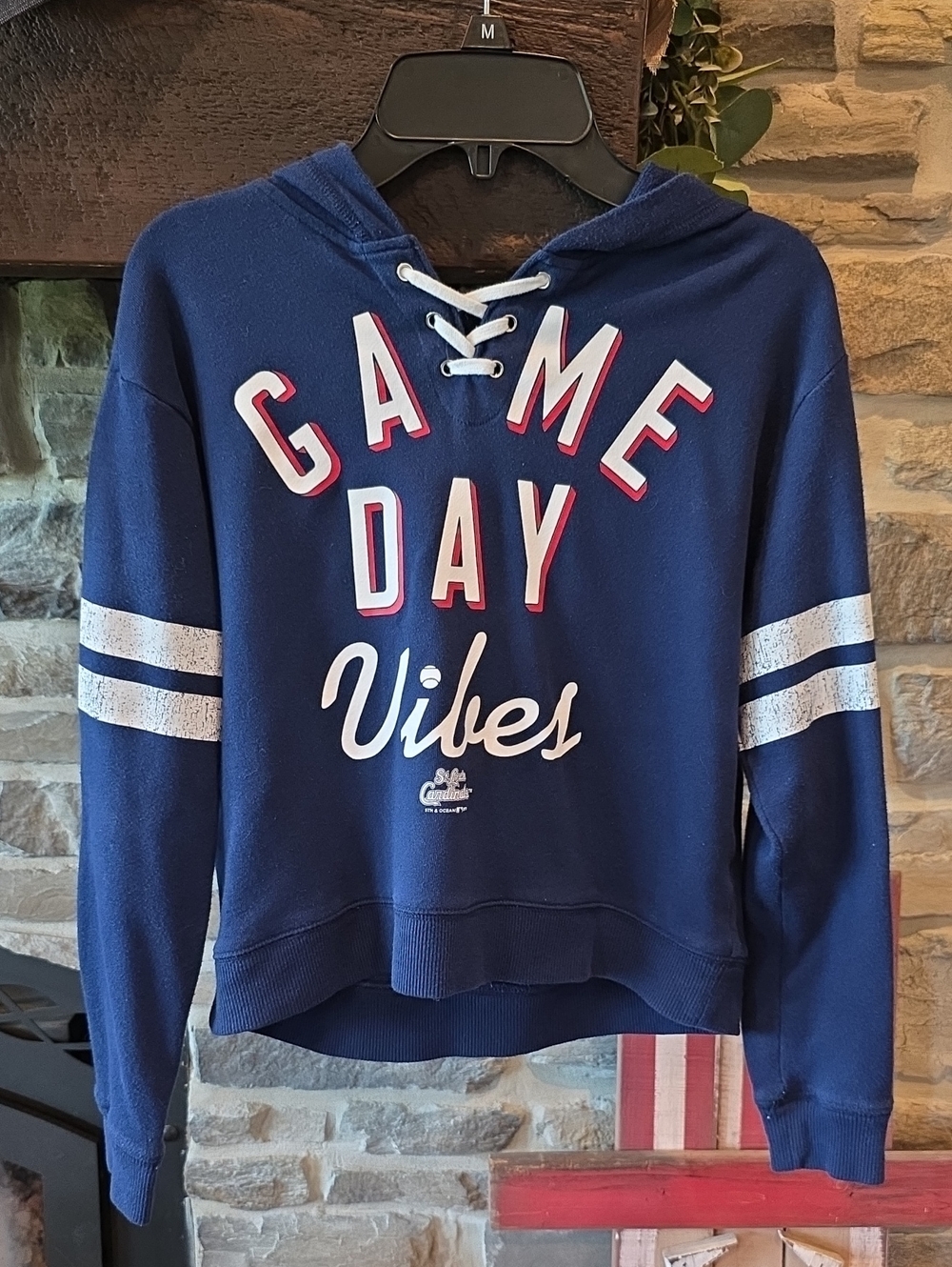 5th & Ocean St Louis Cardinals Game Day Vibes Lace-Up Hoodie - Navy Size 12